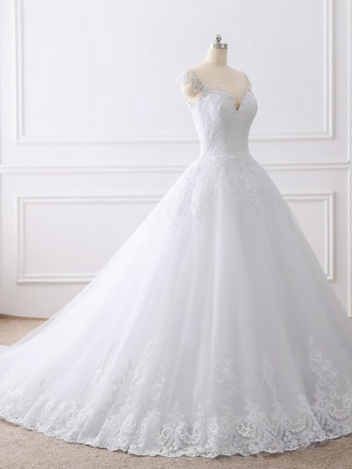 A-line Straps Lace Tulle 2018 Bridal Dress