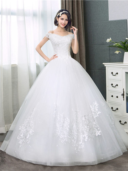 Ball Gown Off Shoulder Tulle Lace 2018 Wedding Wear