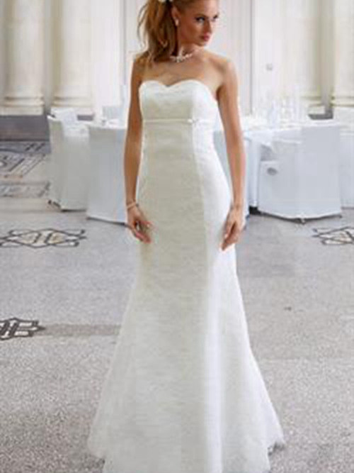 Trumpt Sweetheart Floor Length Taffeta Wedding Dress With Embroi
