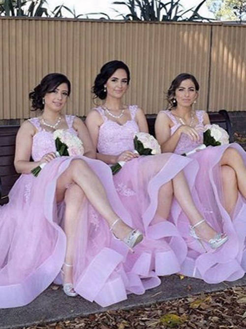 A-line Straps Organza Bridesmaid Dresses