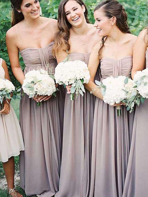A-line Sweetheart Chiffon Bridesmaid Dresses Pleats