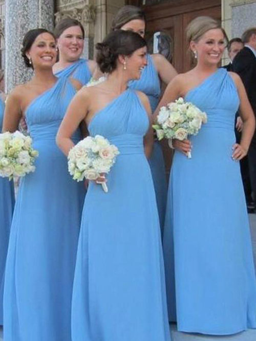 A-line One Shoulder Chiffon Bridesmaid Dresses