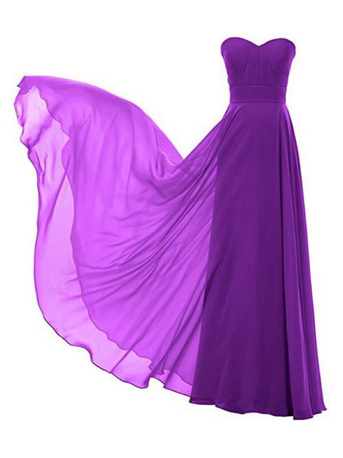 A-line Sweetheart Chiffon Purple Bridesmaid Dress
