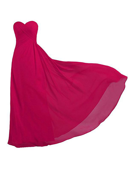 A-line Sweetheart Chiffon Red Bridesmaid Dress