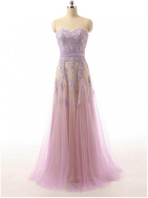 A-line Sweetheart Tulle Bridesmaid Dress Applique