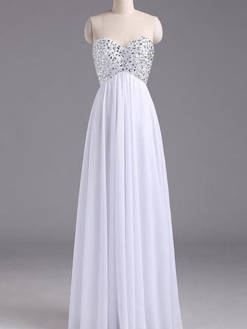 Empire Sweetheart Chiffon Bridesmaid Dress Crystal