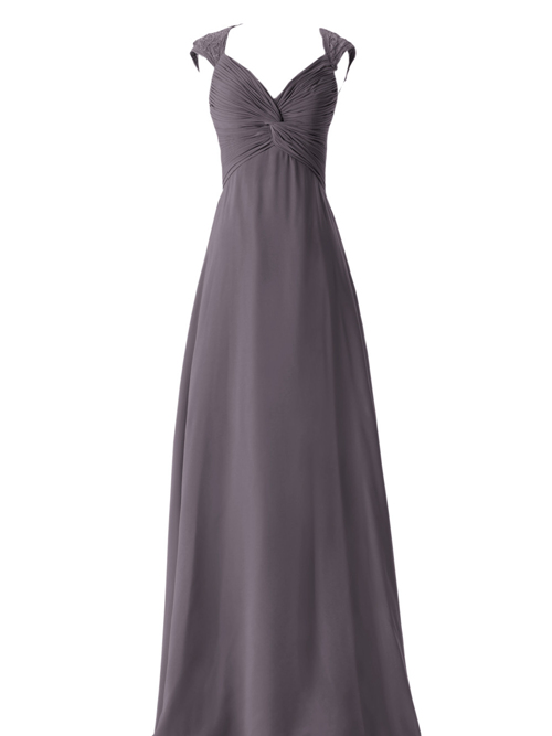 A-line Straps Chiffon Grey Bridesmaid Dress