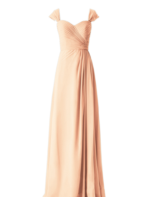 A-line Straps Chiffon Bridesmaid Gown Ruched