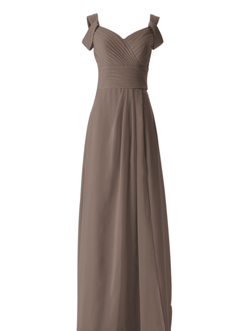 A-line Straps Chiffon Bridesmaid Gown Ruched