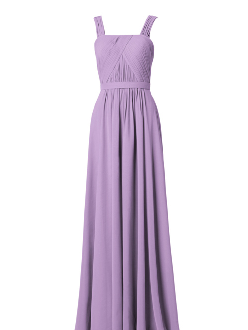 A-line Straps Chiffon Lavender Bridesmaid Dress