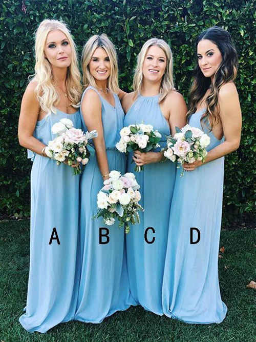 Different Necklines Of Chiffon Bridesmaid Dresses