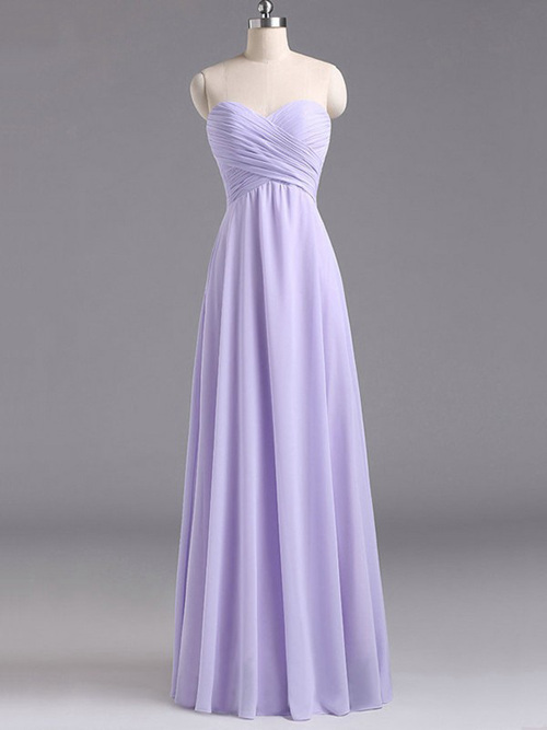 A-line Sweetheart Chiffon Lavender Bridesmaid Dress