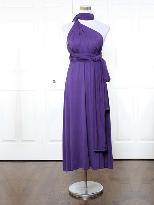 A-line One Shoulder Taffeta Purple Bridesmaid Dress