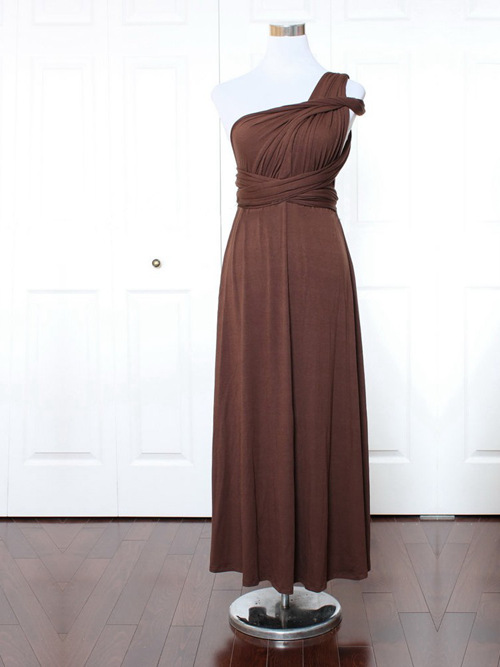 A-line Taffeta Chocolate Bridesmaid Dress