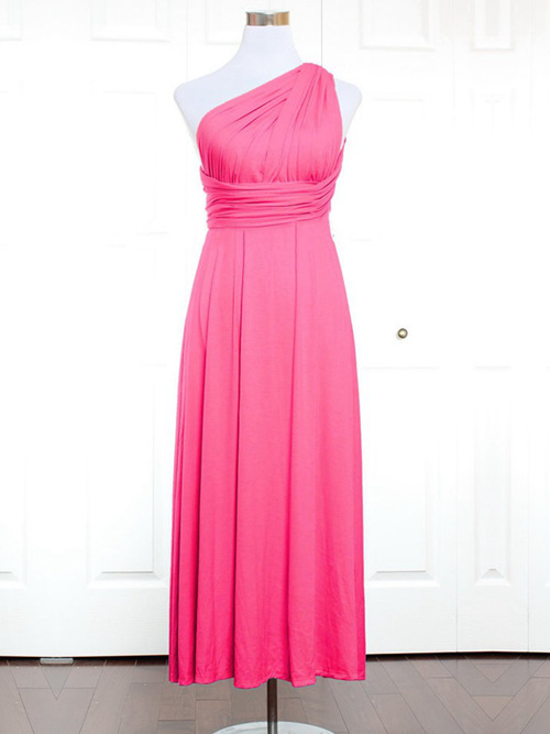A-line One Shoudler Chiffon Bridesmaid Gown