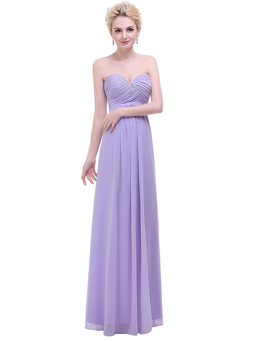 A-line Sweetheart Chiffon Lavender Bridesmaid Dress