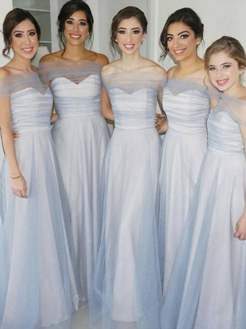 A-line Sweetheart Tulle Bridesmaid Dresses