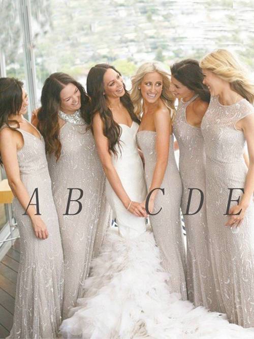 5 Necklines Sequins Bridesmaid Dresses