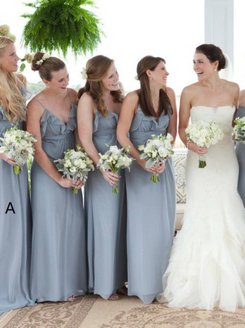 A-line Chiffon Bridesmaid Dresses Frills