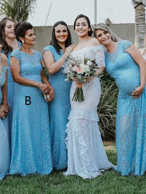 4 Styles Chiffon Lace Maternity Bridesmaid Dresses