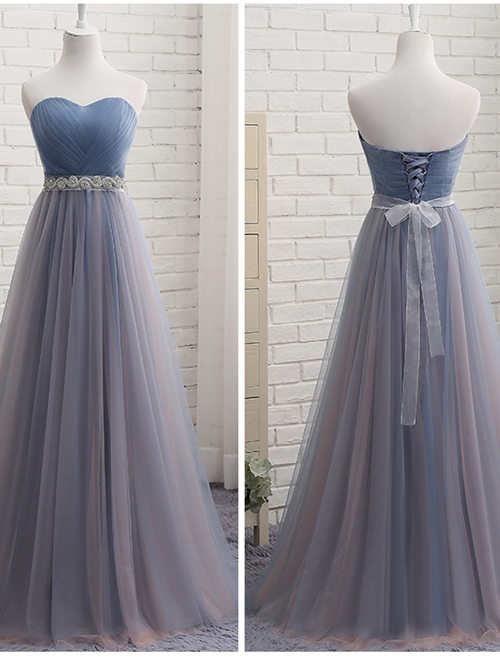 Empire Sweetheart Tulle Bridesmaid Dress Ruched Sash