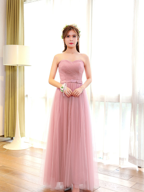 A-line Sweetheart Tulle Bridesmaid Dress Ruched