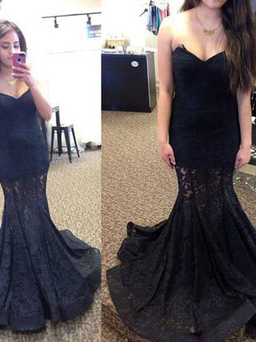 Mermaid Sweetheart Lace Evening Gown
