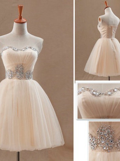 Princess Sweetheart Tulle Cocktail Dress Beads