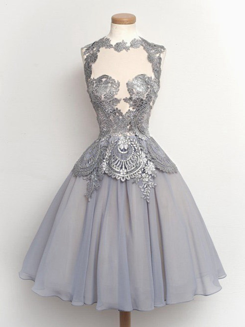 Princess Jewel Chiffon Lace Cocktail Dress