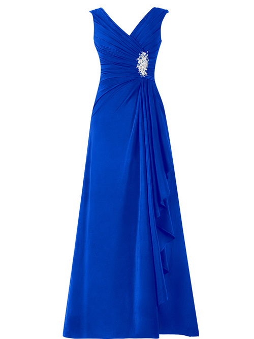 A-line Straps Satin Evening Gown Ruched