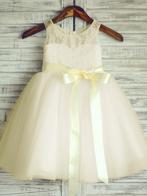 Ball Gown Sequins Tulle Flower Girl Dress Belt