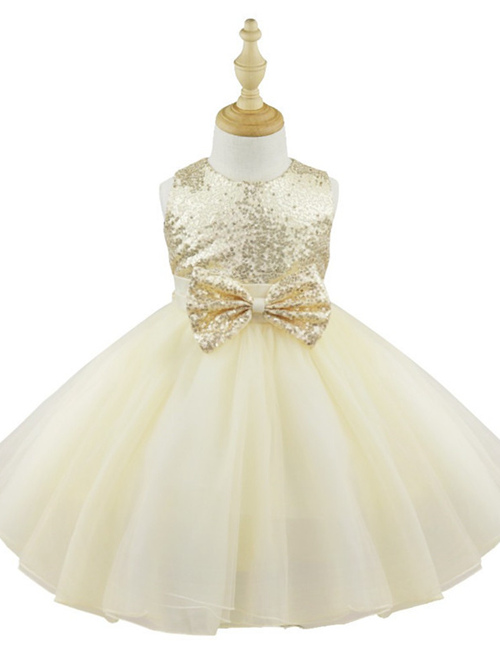 Ball Gown Jewel Organza Sequins Flower Girl Dress Bowknot
