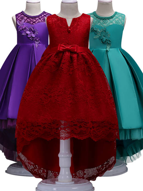 Ball Gown Scoop Lace Flower Girl Dress Bowknot