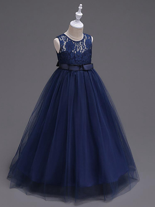Empire Jewel Tulle Lace Flower Girl Dress