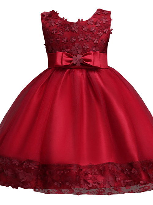 Ball Gown Scoop Satin Infant Dress Appliques