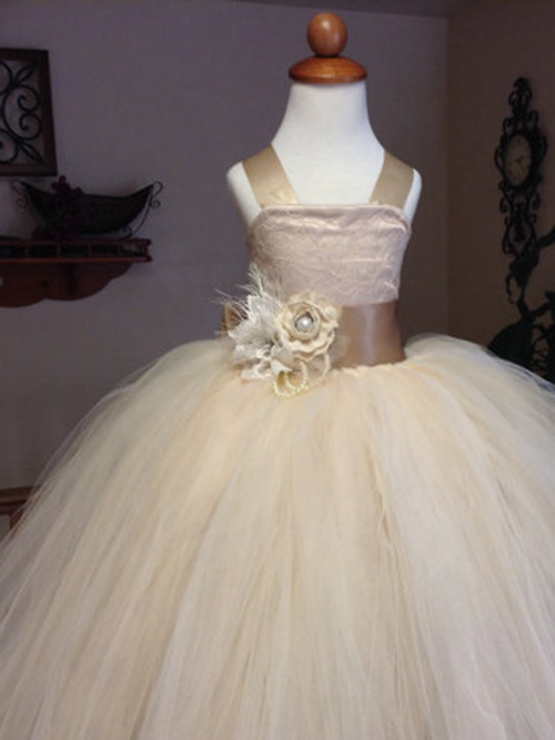 Ball Gown Straps Tulle Infant Dress Flower
