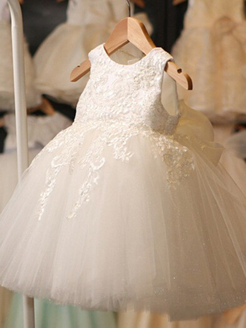 Ball Gown Scoop Tulle Lace Flower Girl Dress