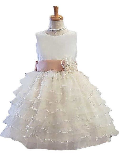 Princess Scoop Organza Flower Girl Dress Layers