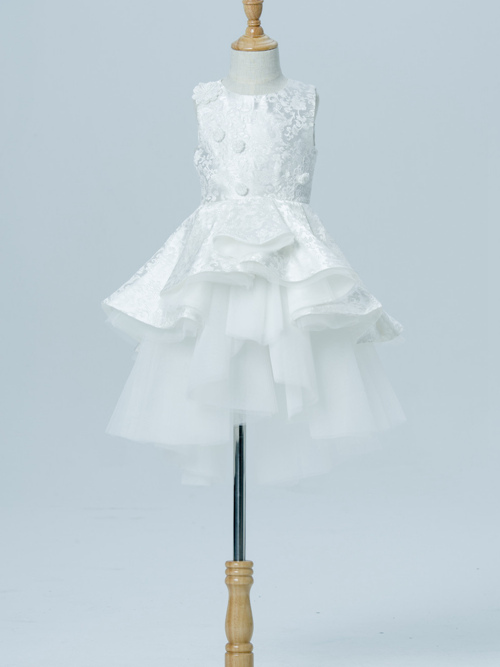 Princess Jewel Lace Organza Flower Girl Dress