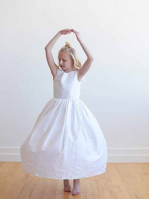 Ball Gown Jewel Satin Junior Bridesmaid Dress