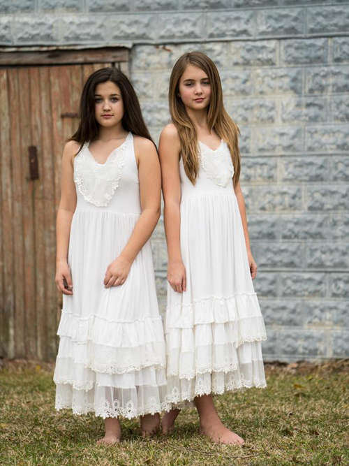 A-line Straps Chiffon Lace Junior Bridesmaid Dresses