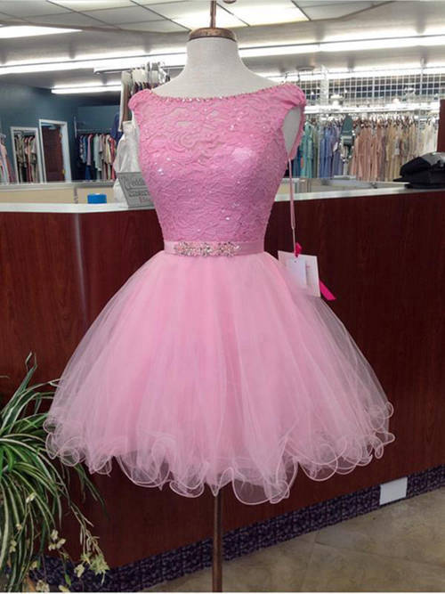 Princess Scoop Short Organza Lace Matric Dance Dress