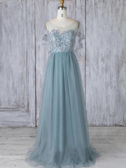 A-line Sheer Tulle Matric Dress Applique