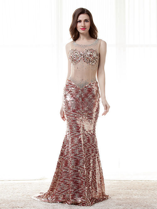 Mermaid Sheer Sequins Matric Dress Beads