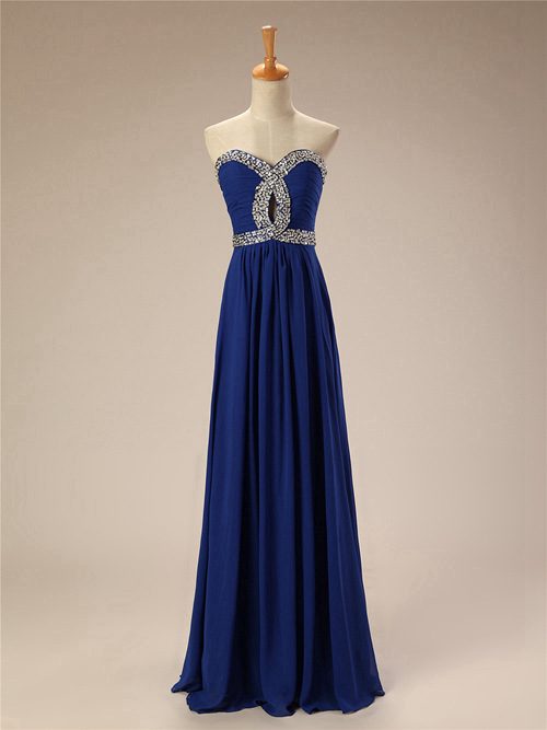 Empire Sweetheart Blue Chiffon Matric Dress Beads [VIVIDRESS8295 ...