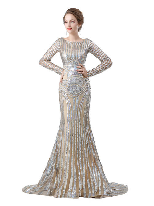 Mermaid Scoop Sequins Matric Farewell Dress