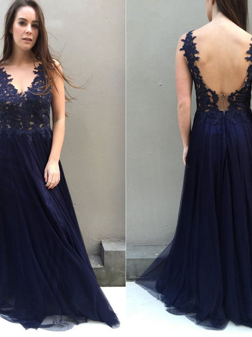 A-line Straps Tulle Lace Matric Dress