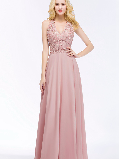 A-line Halter Chiffon Lace Matric Dress Pearls [VIVIDRESS12400] - R2925 ...