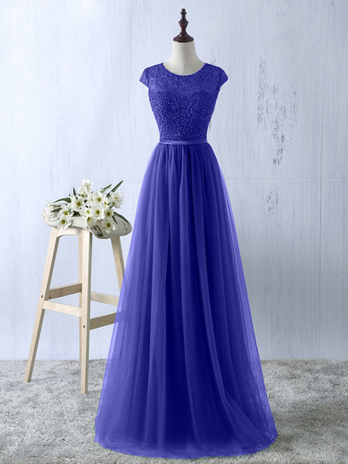 A-line Scoop Tulle Lace Matric Farewell Dress