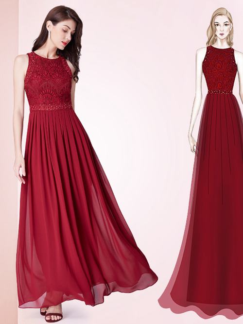 A-line Jewel Chiffon Lace Matric Farewell Dress